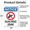 Signmission Gun Free Zone Sign, Vinyl Decal, 18in W x 24in L, 2PK OS-2PACK-NS-D-1824-V-13178 - alternate 2
